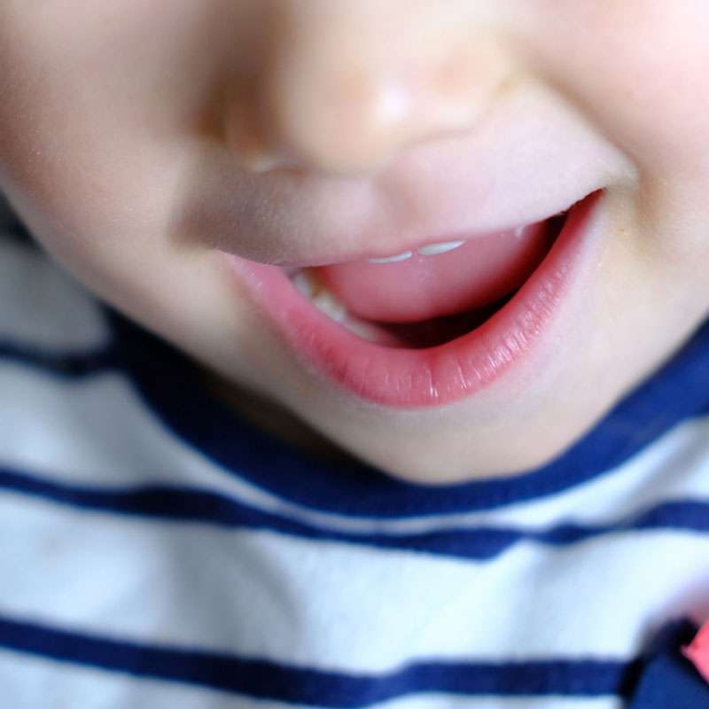 close up shot of child's mouth