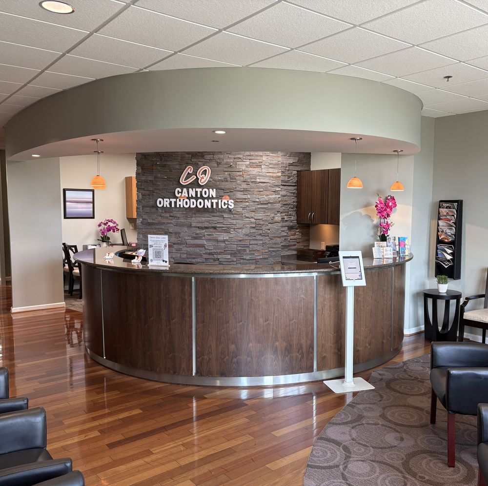 Front desk and reception area at Canton Orthodontics Roswell, GA office